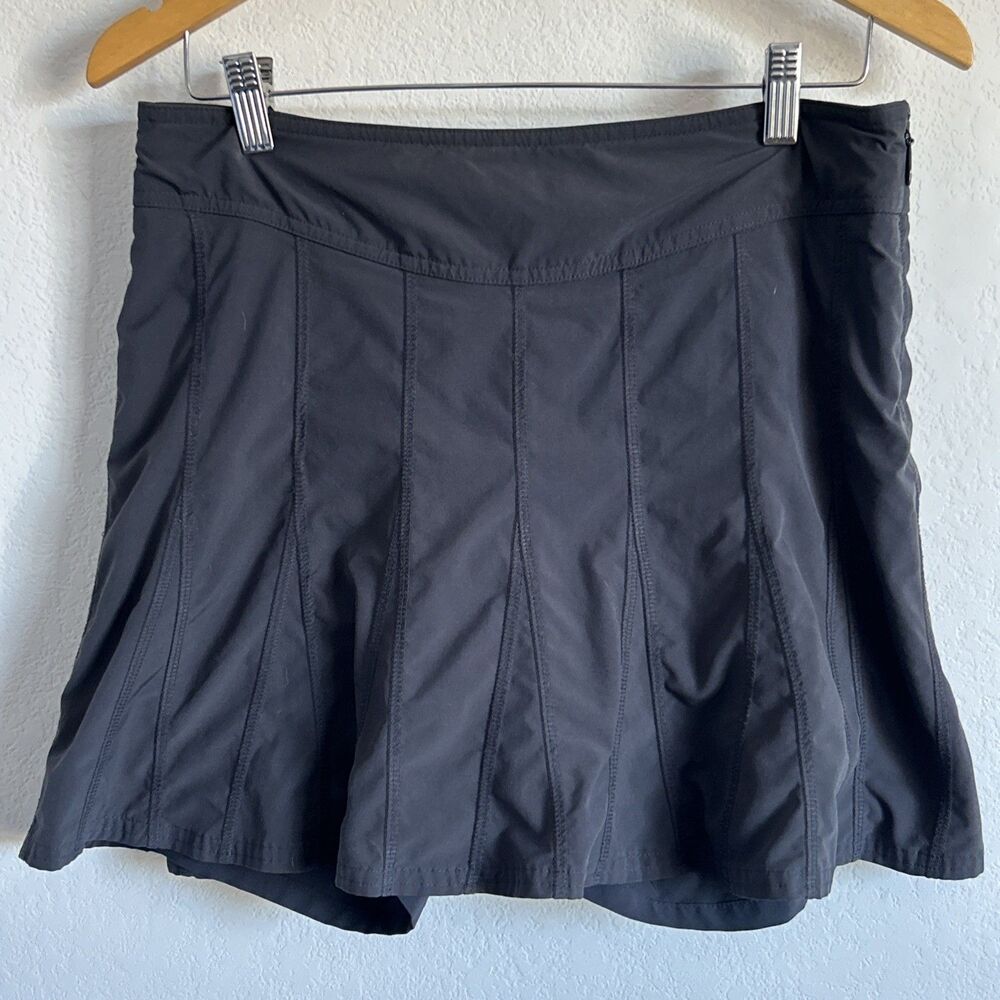 Athleta Skort Charcoal Grey Stretchy Athletic Skirt/Shorts Hike Gym Running Sz 6